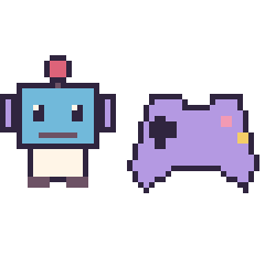 Pixel art Robot et Manette, grille 48 × 48