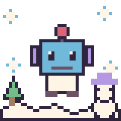 Pixel art Robot en hiver, grille 40 × 40