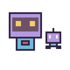Pixel art Robot rétro et Robot simple 12 × 12, grille 40 × 40