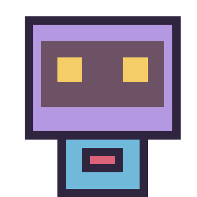 Modèle de pixel art Robot rétro sur une grille de 24 par 24 cases