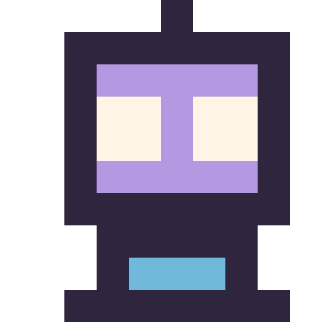 Modèle de pixel art Robot simple 10 × 10 sur une grille de 10 par 10 cases