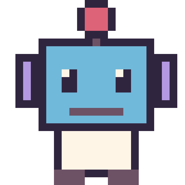 Modèle de pixel art Robot sur une grille de 24 par 24 cases