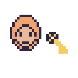 Pixel art Ron Weasley mini et Clé simple 10 × 10, grille 32 × 32