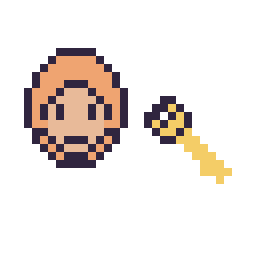Pixel art Ron Weasley mini et Clé simple 12 × 12, grille 32 × 32