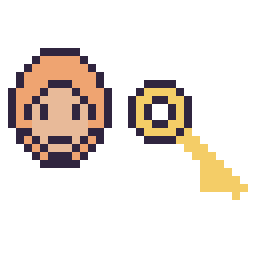 Pixel art Ron Weasley mini et Clé simple 16 × 16, grille 32 × 32