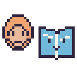 Pixel art Ron Weasley mini et Livre kawaii 16 × 16, grille 32 × 32