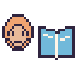 Pixel art Ron Weasley mini et Livre simple 16 × 16, grille 32 × 32