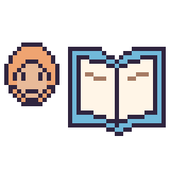 Pixel art Ron Weasley mini et Livre, grille 40 × 40