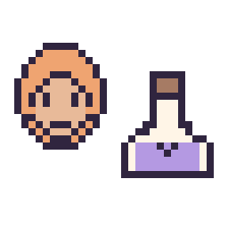 Pixel art Ron Weasley mini et Potion kawaii 16 × 16, grille 32 × 32