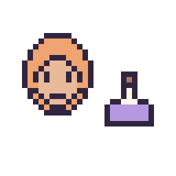 Pixel art Ron Weasley mini et Potion simple 10 × 10, grille 32 × 32
