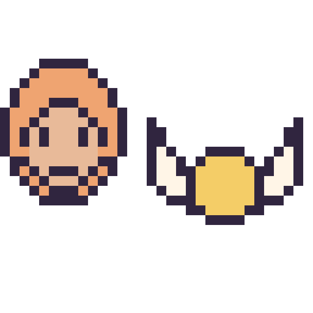 Modèle de pixel art Ron Weasley mini et Vif d’or mini sur une grille de 32 par 32 cases