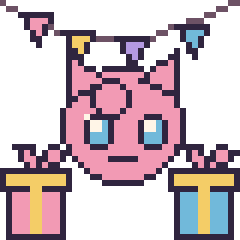 Pixel art Rondoudou pour un anniversaire, grille 40 × 40