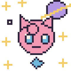 Pixel art Rondoudou dans l’espace, grille 40 × 40