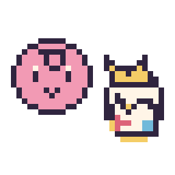 Pixel art Rondoudou mini et Togepi mini, grille 32 × 32