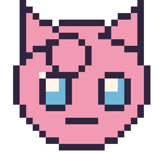 Modèle de pixel art Rondoudou sur une grille de 24 par 24 cases