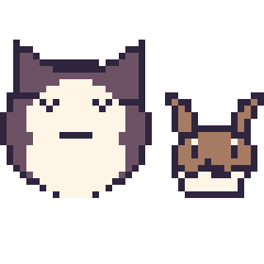 Pixel art Ronflex et Évoli mini, grille 40 × 40