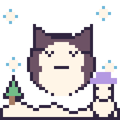 Pixel art Ronflex en hiver, grille 40 × 40