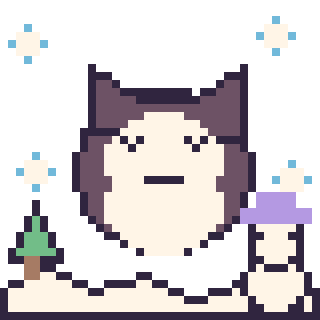 Modèle de pixel art Ronflex en hiver sur une grille de 40 par 40 cases
