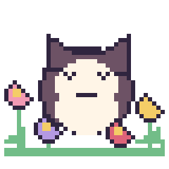 Pixel art Ronflex dans le jardin, grille 40 × 40