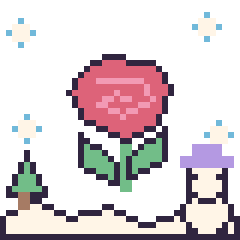 Pixel art Rose en hiver, grille 40 × 40