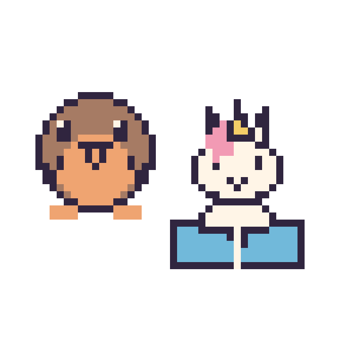 Modèle de pixel art Rouge-gorge et Licorne avec un livre sur une grille de 48 par 48 cases