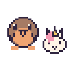 Pixel art Rouge-gorge et Licorne en portrait, grille 40 × 40