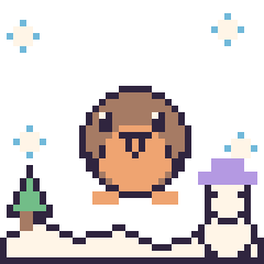 Pixel art Rouge-gorge en hiver, grille 40 × 40
