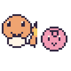 Pixel art Salamèche et Rondoudou mini, grille 40 × 40
