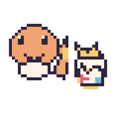 Pixel art Salamèche et Togepi mini, grille 40 × 40