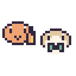 Pixel art Salamèche mini et Brindibou mini, grille 32 × 32