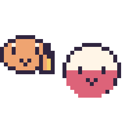 Pixel art Salamèche mini et Électrode mini, grille 32 × 32