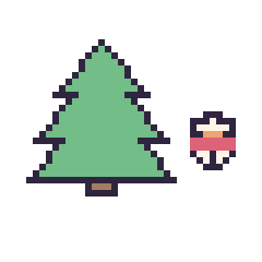 Pixel art Sapin et Bonhomme de neige simple 10 × 10, grille 40 × 40