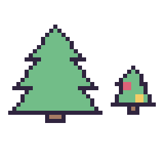 Pixel art Sapin et Sapin de Noël simple 12 × 12, grille 40 × 40