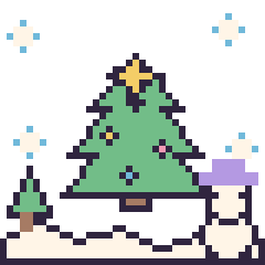 Pixel art Sapin de Noël en hiver, grille 40 × 40