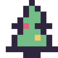 Pixel art Sapin de Noël simple 10 × 10, grille 10 × 10