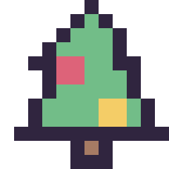 Pixel art Sapin de Noël simple 12 × 12, grille 12 × 12