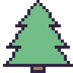 Pixel art Sapin, grille 24 × 24