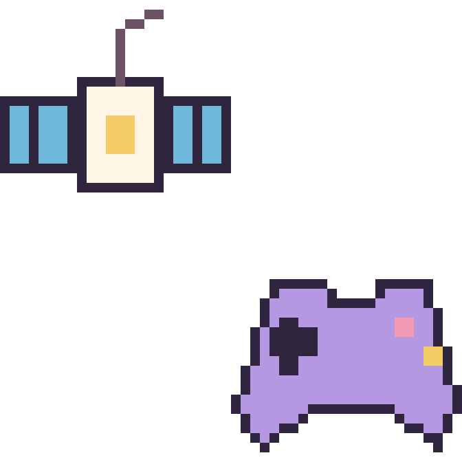 Modèle de pixel art Satellite et Manette sur une grille de 48 par 48 cases