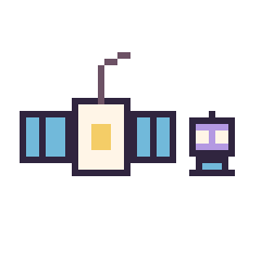 Pixel art Satellite et Robot simple 10 × 10, grille 40 × 40