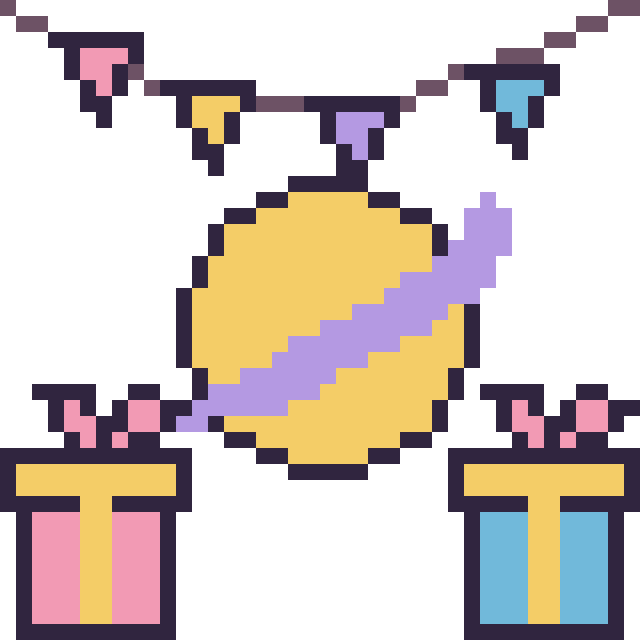 Modèle de pixel art Saturne pour un anniversaire sur une grille de 40 par 40 cases