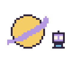 Pixel art Saturne et Robot simple 10 × 10, grille 40 × 40