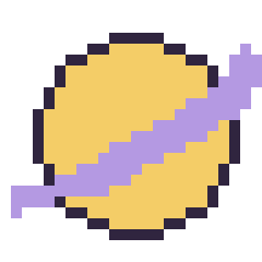 Pixel art Saturne, grille 24 × 24