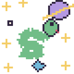 Pixel art Serpent dans l’espace, grille 40 × 40