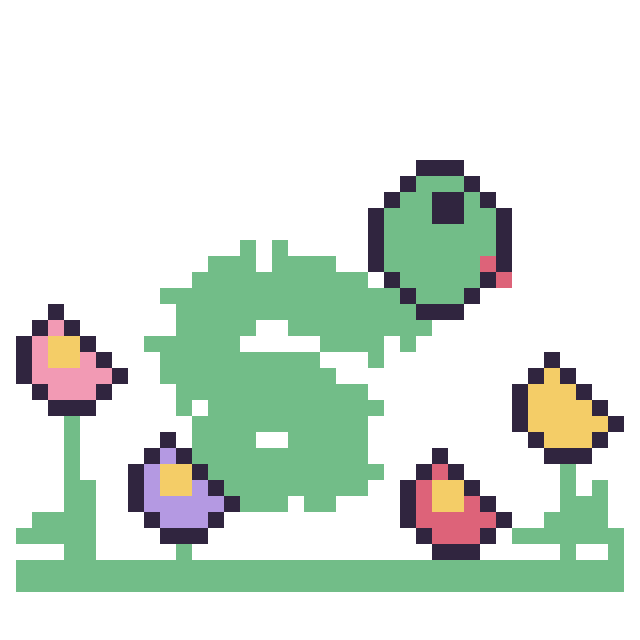 Modèle de pixel art Serpent dans le jardin sur une grille de 40 par 40 cases