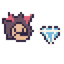 Pixel art Shadow mini et Diamant simple 12 × 12, grille 32 × 32