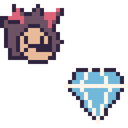 Pixel art Shadow mini et Diamant simple 16 × 16, grille 32 × 32