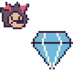 Pixel art Shadow mini et Diamant, grille 40 × 40