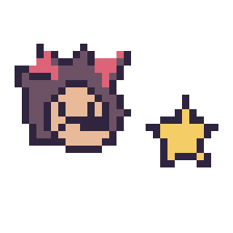 Pixel art Shadow mini et Étoile simple 10 × 10, grille 32 × 32