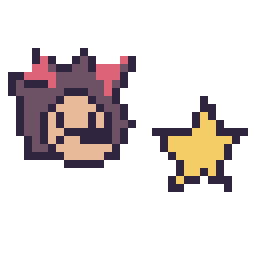 Pixel art Shadow mini et Étoile simple 12 × 12, grille 32 × 32