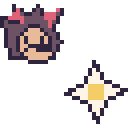Pixel art Shadow mini et Etoile nether Minecraft 16 × 16, grille 32 × 32